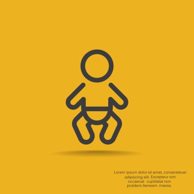 Basit çizgiler bebek bebek simge