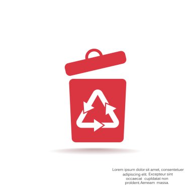 Atık geri dönüşüm sembolü ile okları