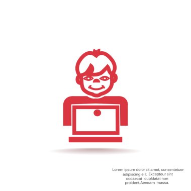 Öğrenci dizüstü bilgisayar simgesi