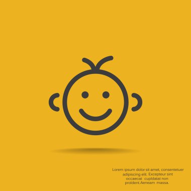 Mutlu bebek siluet Basit çizgiler içinde