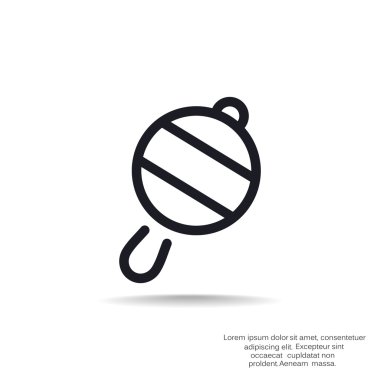 Icône de hochet de bébé simple, contour vector illustration