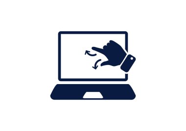 Dokunmatik ekranda dizüstü web simgesi