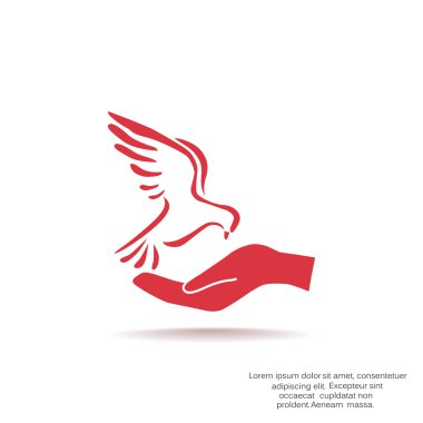 Güvercin el basit simgesi ile