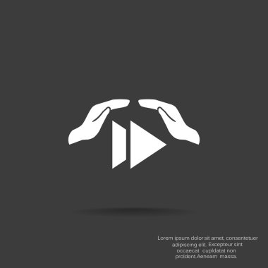 Oyun düğmesi ve eller simgesini