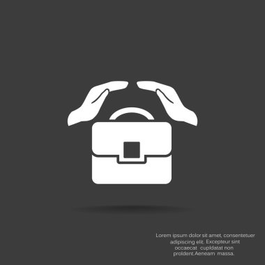 Evrak çantası ile eller web simgesi