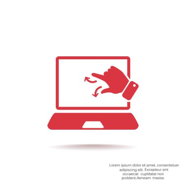 Dokunmatik ekranda dizüstü web simgesi