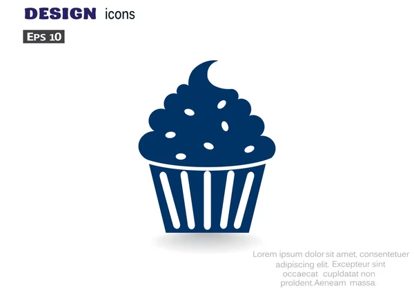 Cupcake postre icono web — Archivo Imágenes Vectoriales