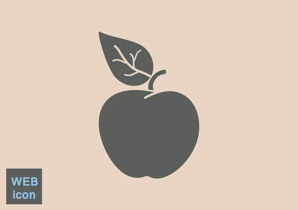 Elma yaprak web simgesi ile — Stok Vektör