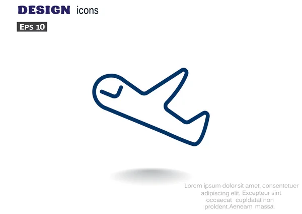 Icono web de avión con esquema Airbus — Vector de stock