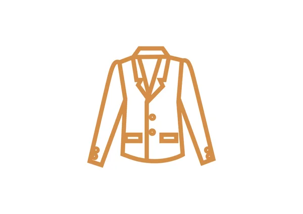 Ícone jaqueta plana — Vetor de Stock