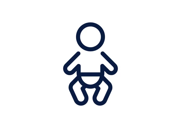 Baby-Symbol in einfachen Linien — Stockvektor