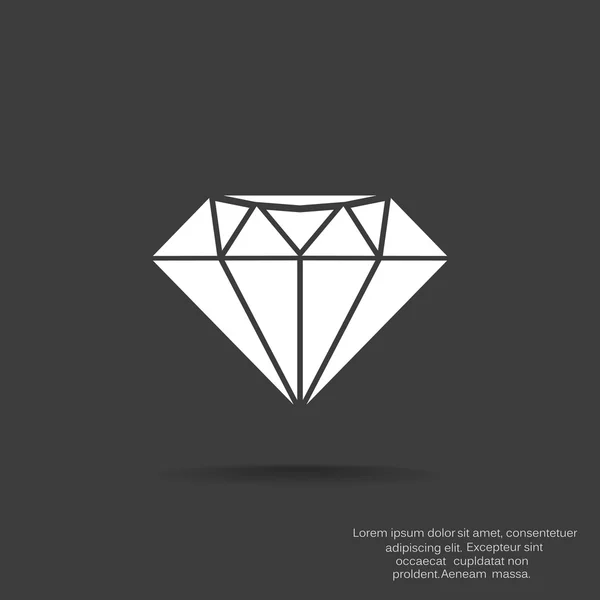 Icono web de diamante — Vector de stock