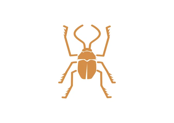 Bug symbol with outline beetle — Stock Vector