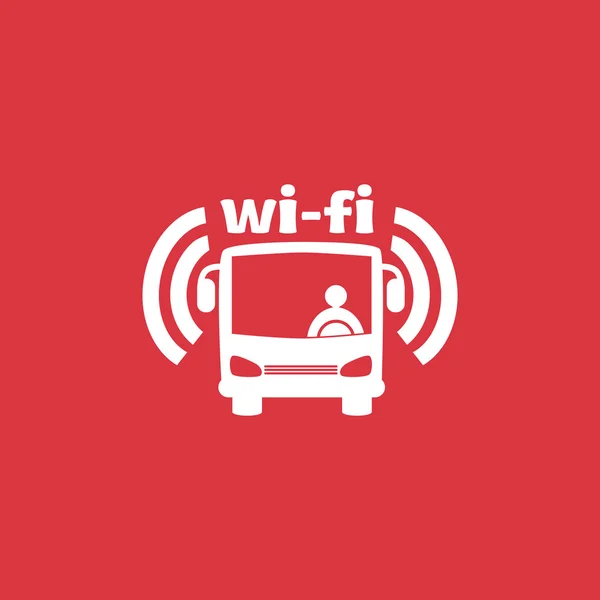 Wi-fi im Busschild — Stockvektor