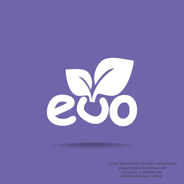 Eco iscrizione con icona foglie — Vettoriale Stock