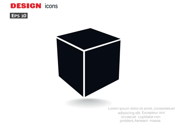 Simple cubo icono web — Vector de stock