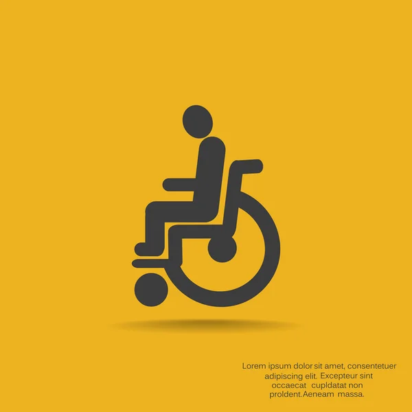 Disabled on wheelchair simple icon — Stock Vector