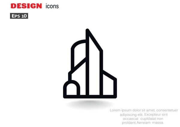 Gran ciudad icono web simple — Vector de stock