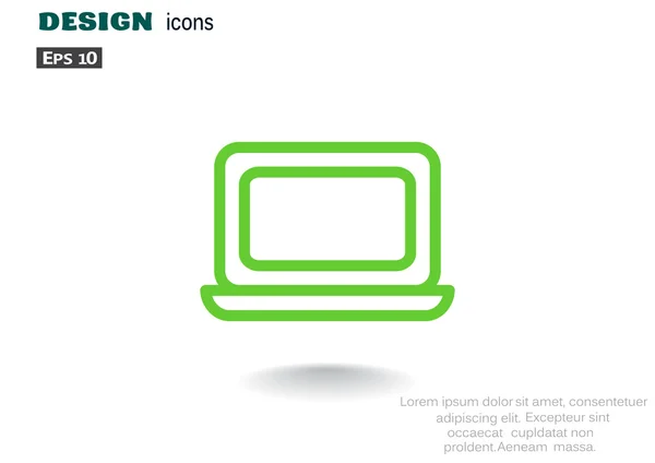 Simple icono web portátil — Vector de stock