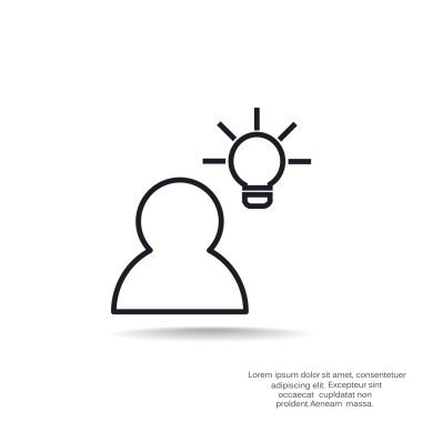 İnsan ve ampul basit simgesi