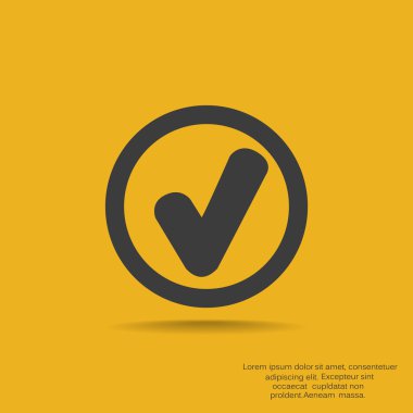 Onay işareti ile kene simgesi