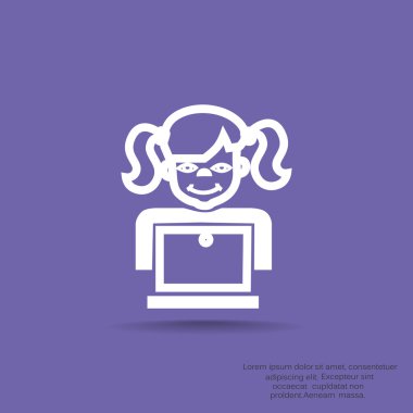 liseli kız ile laptop