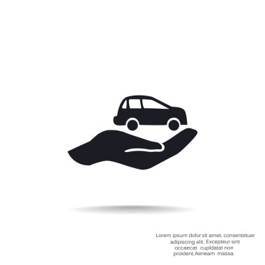 Arabaya el simgesi손 아이콘에서 자동차