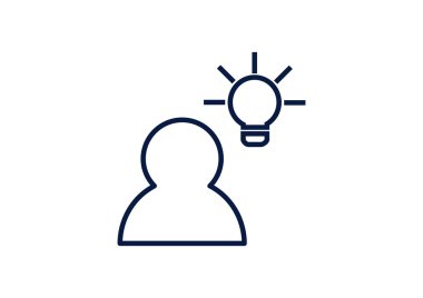 İnsan ve ampul basit simgesi