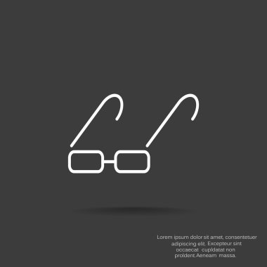 Basit dikdörtgen gözlük simgesi