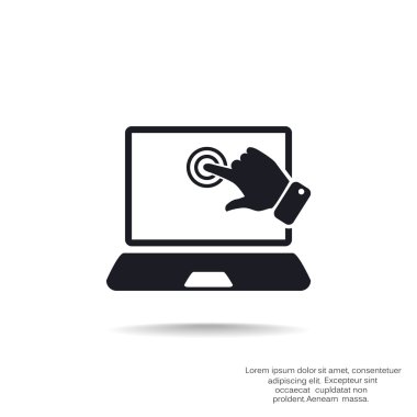 Dokunmatik ekranda dizüstü web simgesi