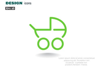 Basit bebek arabası anahat web simgesi