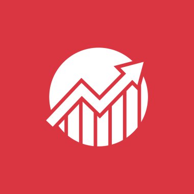 Yükselen grafik basit web simgesi