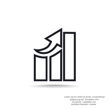 Yükselen grafik basit web simgesi