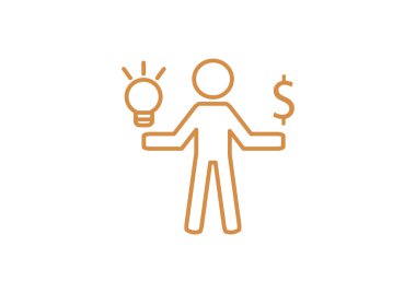 Işık ve dolar simgesi olan insan