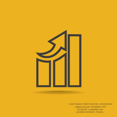 Yükselen grafik basit web simgesi