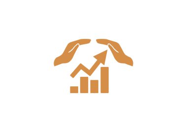 Eller simgesini içeren yükselen grafiği