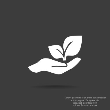 İnsan el simgesi yapraklarda