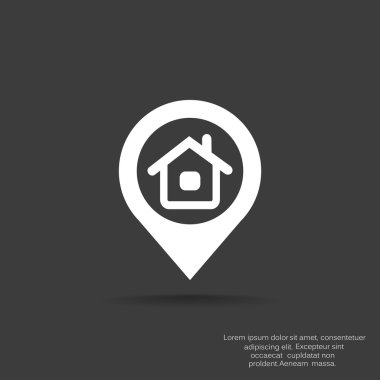 Evin konumu işaretçi basit simgesi