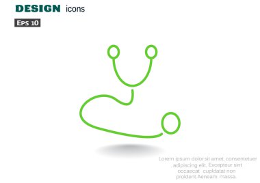 Stetoskop basit web simgesi