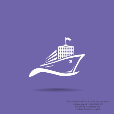 Dalga web simgesi üzerinde gemi