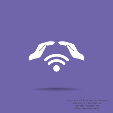 Radyo dalgaları ile el simgesi