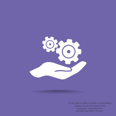 El basit simgesi üzerinde yuvarlak Dişliler