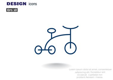 Bebek üç tekerlekli bisiklet basit simgesi