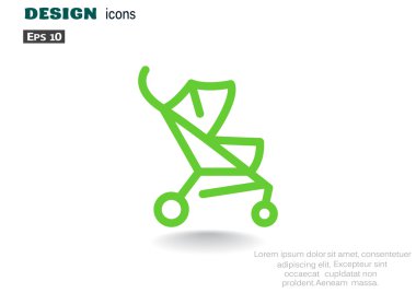 Basit bebek arabası anahat web simgesi