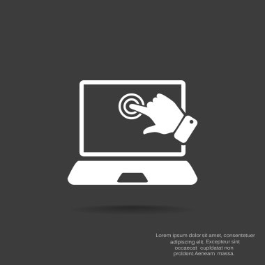 Dokunmatik ekranda dizüstü web simgesi