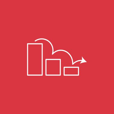 Grafik simgesi üzerinde Eğri ok