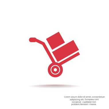 El arabası ile kutuları simge