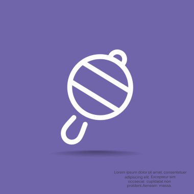 Icône de hochet de bébé simple, contour vector illustration