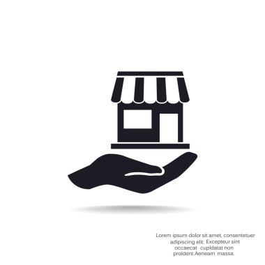 Dükkanı el web simgesi üzerinde