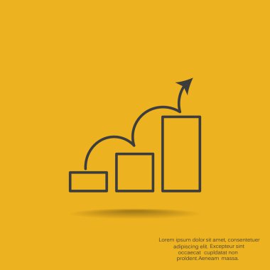 Grafik simgesi üzerinde Eğri ok